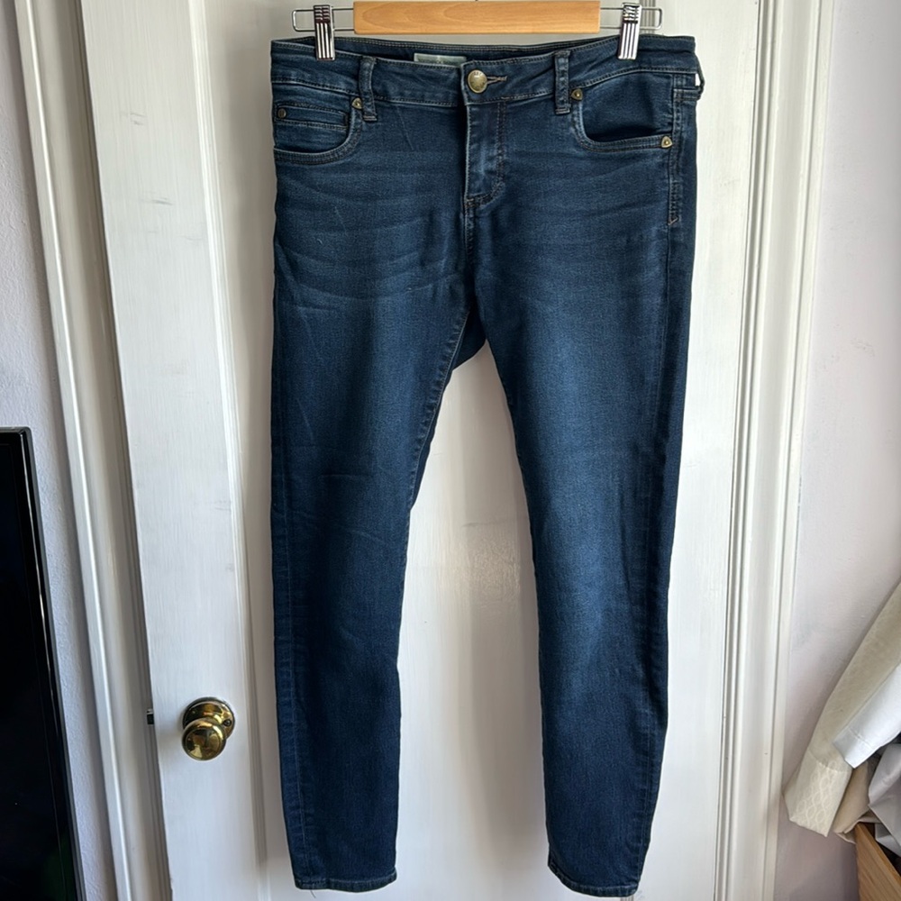 Kit from the Kloth dark wash jeans.